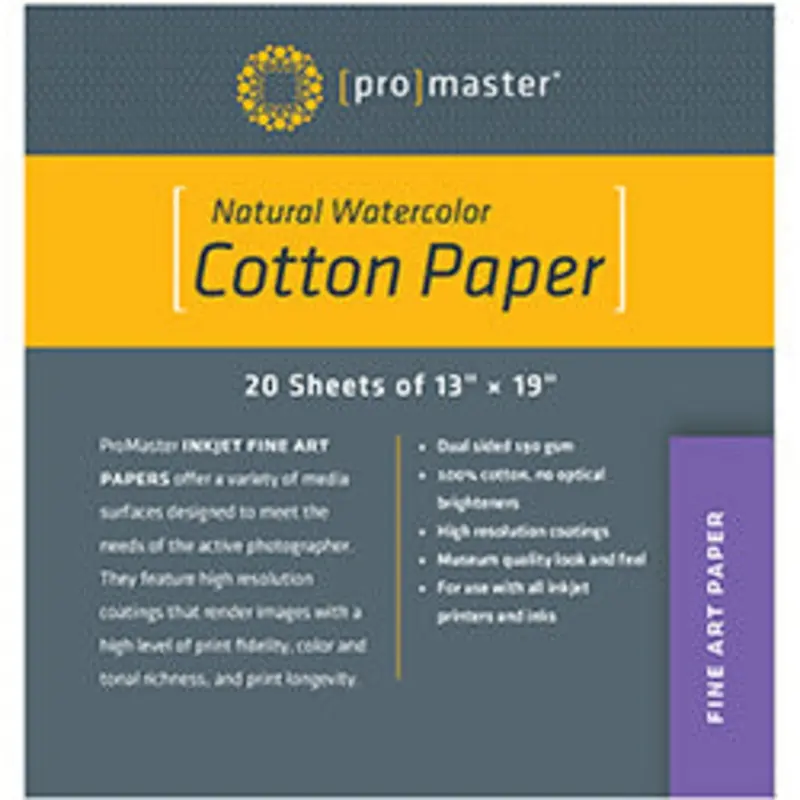 PRO INKJET PAPER (13X19, 20 SHEETS) - FINEART WATERCOLOR (1582)