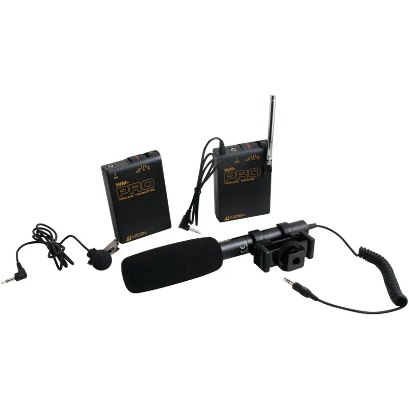 AZDEN LAVALIER LAPEL VHF WIRELESS & SHOTGUN MIC KIT (WHD-PRO)