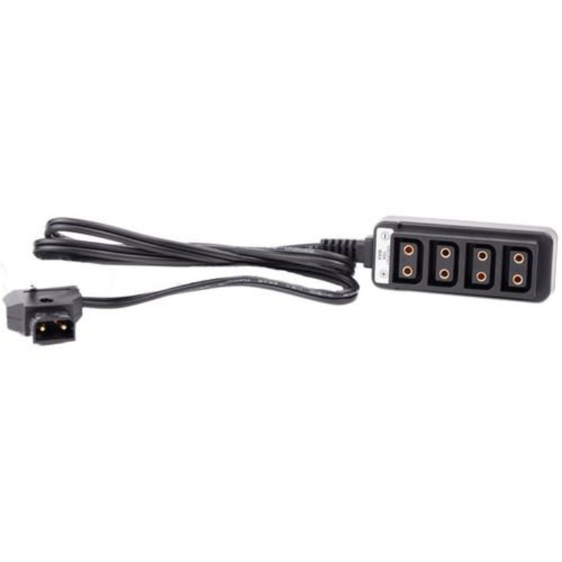Open Box D-Tap to 4-Way D-Tap Splitter Cable Converter (16", Non-Regulated)